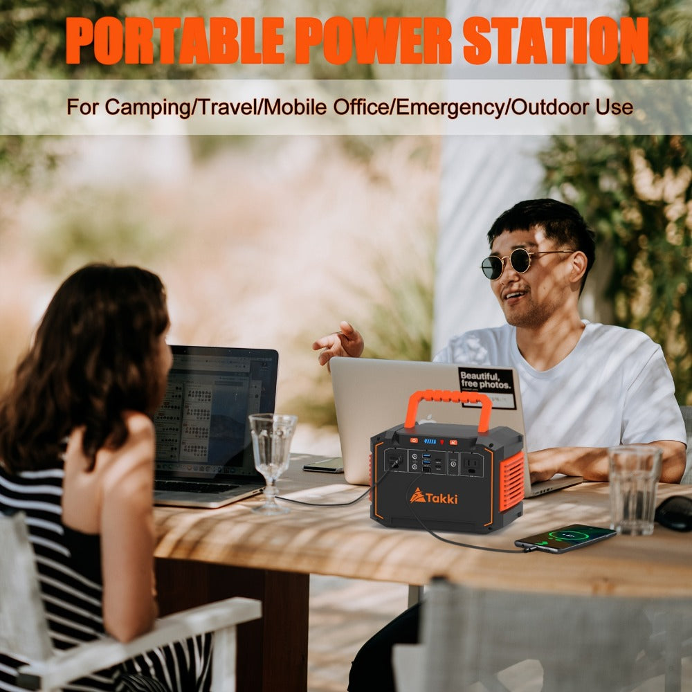 Portable Solar Generator Power Station 350W – 88.8Wh / 111Wh / 240Wh LiFePO4 Battery with AC DC USB Ports for Camping, RV