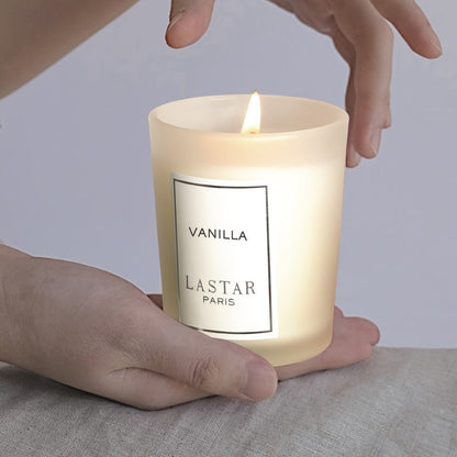 Vanilla Scented Soy Wax Candle in Frosted Glass Jar 70g - Single Wick Smokeless Clean Burn for Everyday Face, Beard and Body Grooming