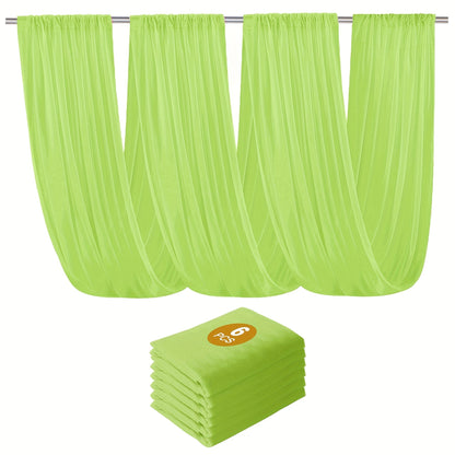 6-Pack Chiffon Ceiling Drapes for Wedding 63x118in – Sheer Polyester Backdrop Curtains with Rod Pockets for Wedding Arch, Party Stage