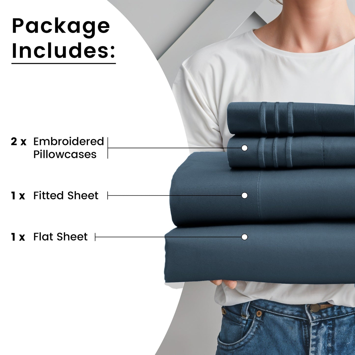 Fitted Sheet Set 6-Piece Brushed Polyester Deep Pocket Bed Sheets 20 Colors Hotel Luxury Bedding with Embroidered Pillowcases
