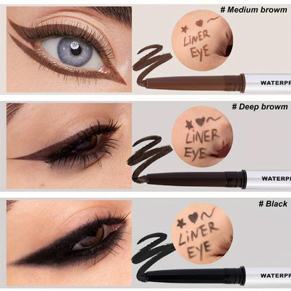 Quick-Dry Brown & Black Gel Eyeliner Pencil 3 Pack Waterproof Smudge-Proof, for Makeup, Travel and Everyday Vanity Use