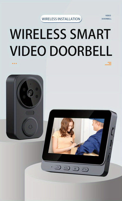 No WiFi Video Doorbell with 4.3" Indoor Monitor 1080P FHD, 120° Wide Angle, 850nm Night Vision, Two-Way Video Intercom
