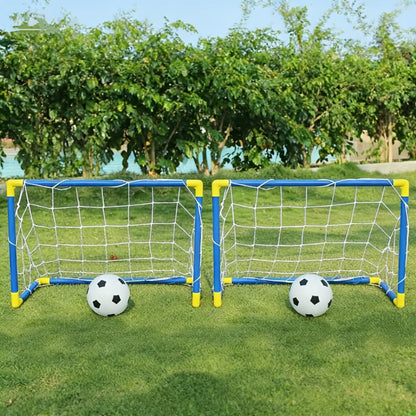 Kids Youth Football Goal Set, 2pcs Portable Easy-Assemble Soccer Goals for Indoor & Outdoor Play