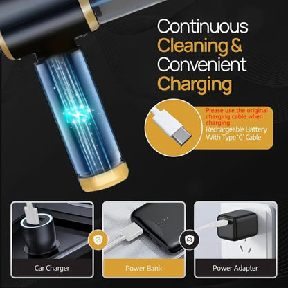 2-in-1 Handheld Vacuum Blower USB Rechargeable Cordless Mini Vacuum Cleaner Blow Suction Mode for Entryways, Bedrooms and Living Spaces