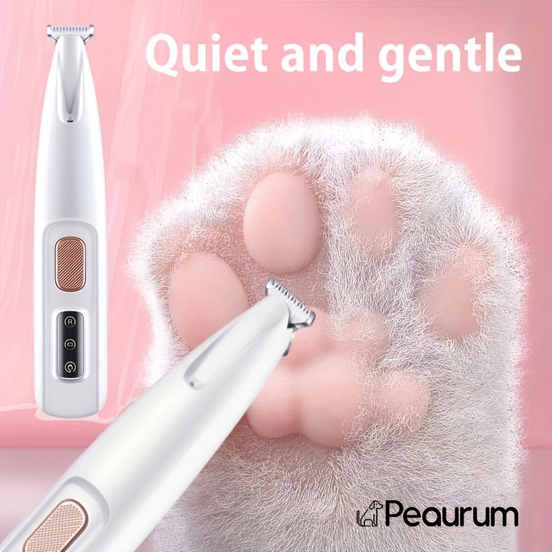 Pet Hair Clipper, Peaurum White Grooming Trimmer with Wide Cutter Head and Standard Accessory Package for Dogs and Cats