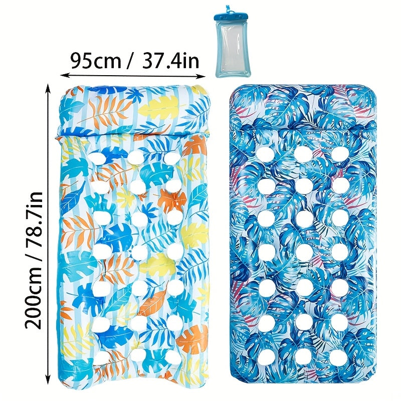 Inflatable Sun Tanning Pool Float Set with 200 x 95cm Mats, Mixed 2-Pack with Cup Holder or Regular 4-Pack