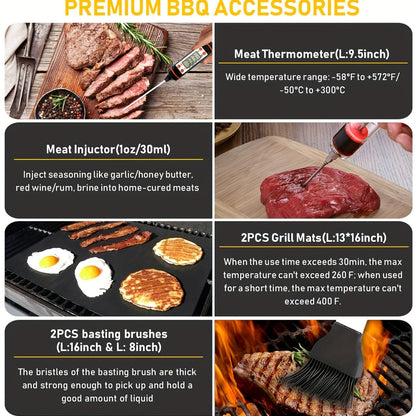 Griddle Tool Set 34 Piece 304 Stainless Steel Flat Top Grill Accessories with Spatula, Tongs & Scraper – Teppanyaki BBQ Tools for Outdoor