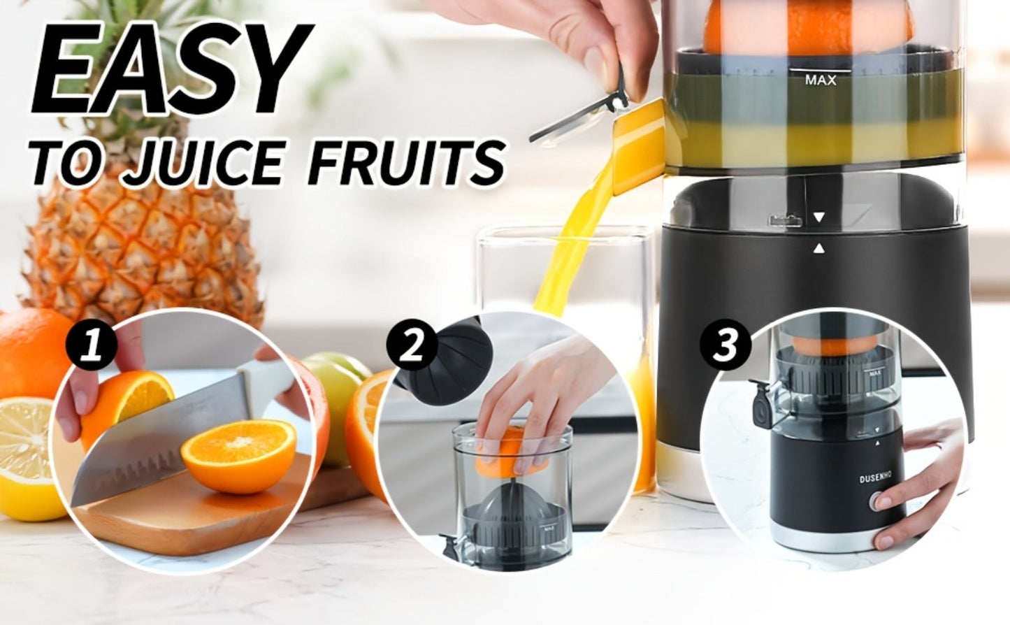 Electric Citrus Juicer Rechargeable USB-C, Portable Electric Orange Juicer Machine with 45W Motor