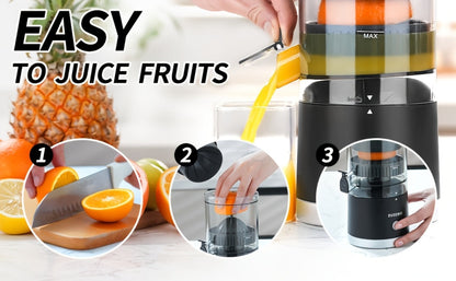 Electric Citrus Juicer Rechargeable USB-C, Portable Electric Orange Juicer Machine with 45W Motor