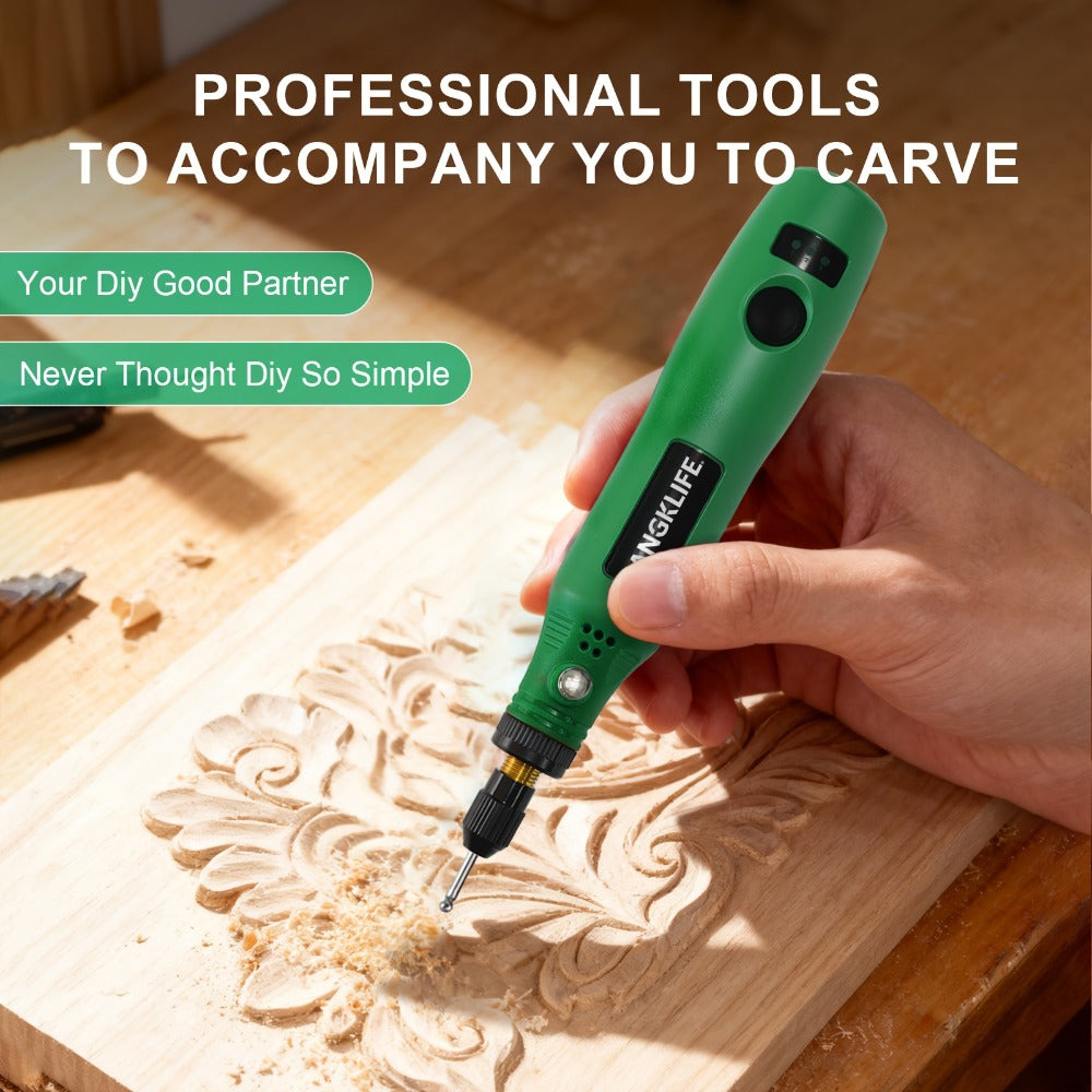 Cordless Rotary Tool Kit 102pcs, Rechargeable Engraving Pen with Adjustable Speed for Wood Carving