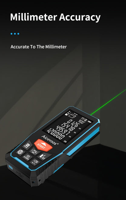 Laser Distance Meter Green Beam Digital Rangefinder 50M 70M 100M 120M Laser Tape Measure for Entryways, Bedrooms and Living Spaces