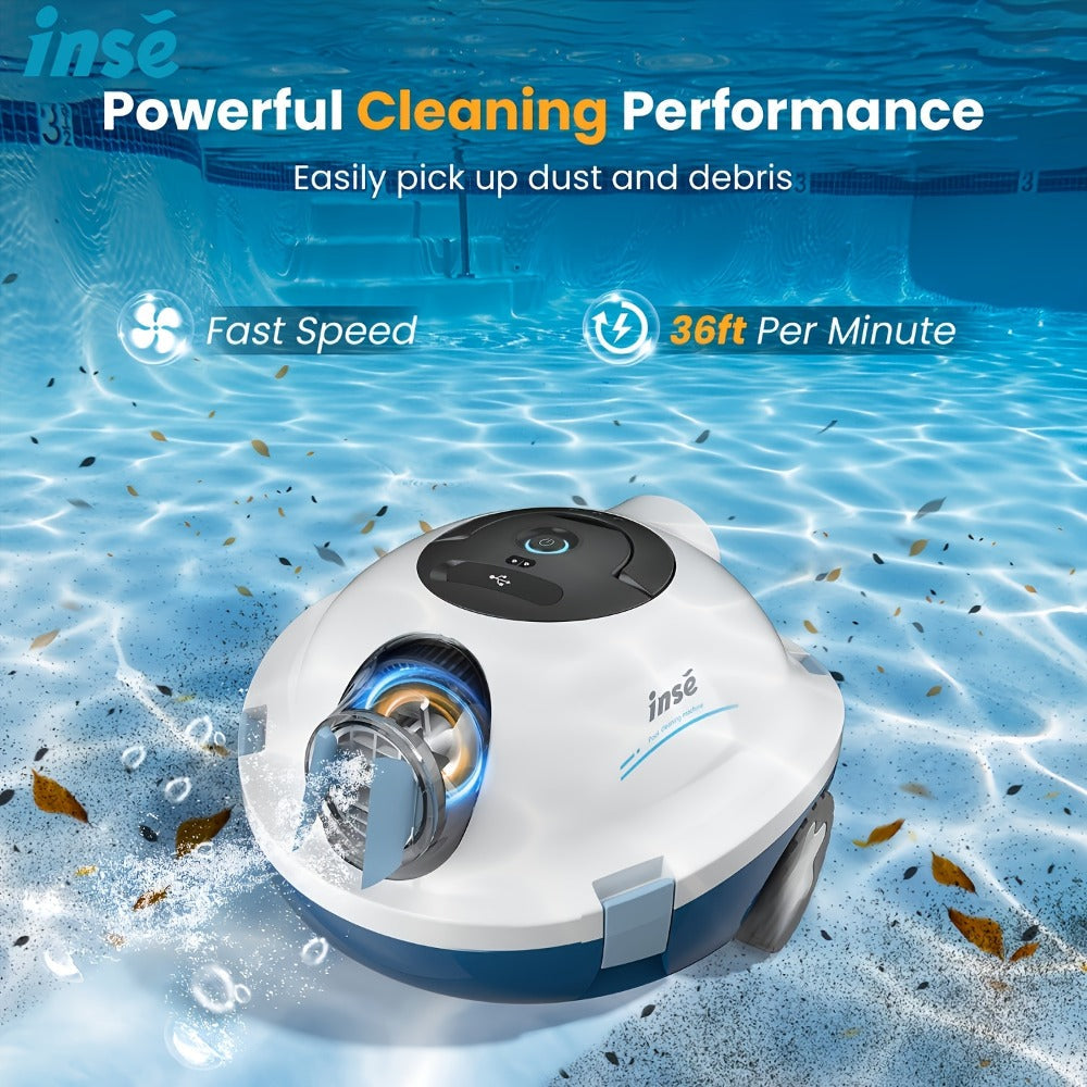 Cordless Robotic Pool Cleaner with 90-Min Runtime, Self-Parking Auto Vacuum, Floating Bracelet Retrieval