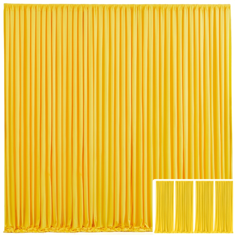 Backdrop Curtains 4 Pack 59x118 Inch, Wrinkle-Resistant Non-Transparent Party Decoration Fabric with Pole Pocket