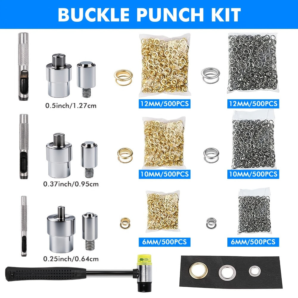 Grommet Machine Kit Eyelet Punch Tool Set for Entryways, Bedrooms and Living Spaces, with the Listed Configuration
