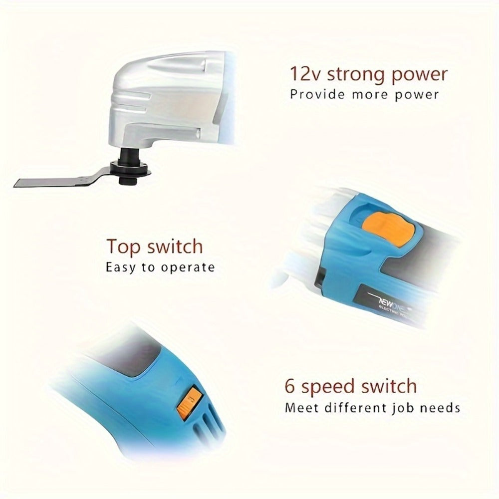 Oscillating Multitool Kit 2.5 Amp Corded, 6-Speed Variable, 3° Oscillation Angle, Cutting Tool for Wood Metal Plastic
