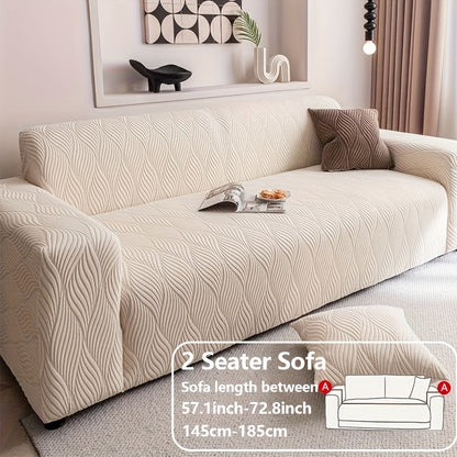 Sofa Cover Polar Fleece Modern Jacquard Elastic Slipcover with Elastic Fit for 1 to 4-Seater Sofas