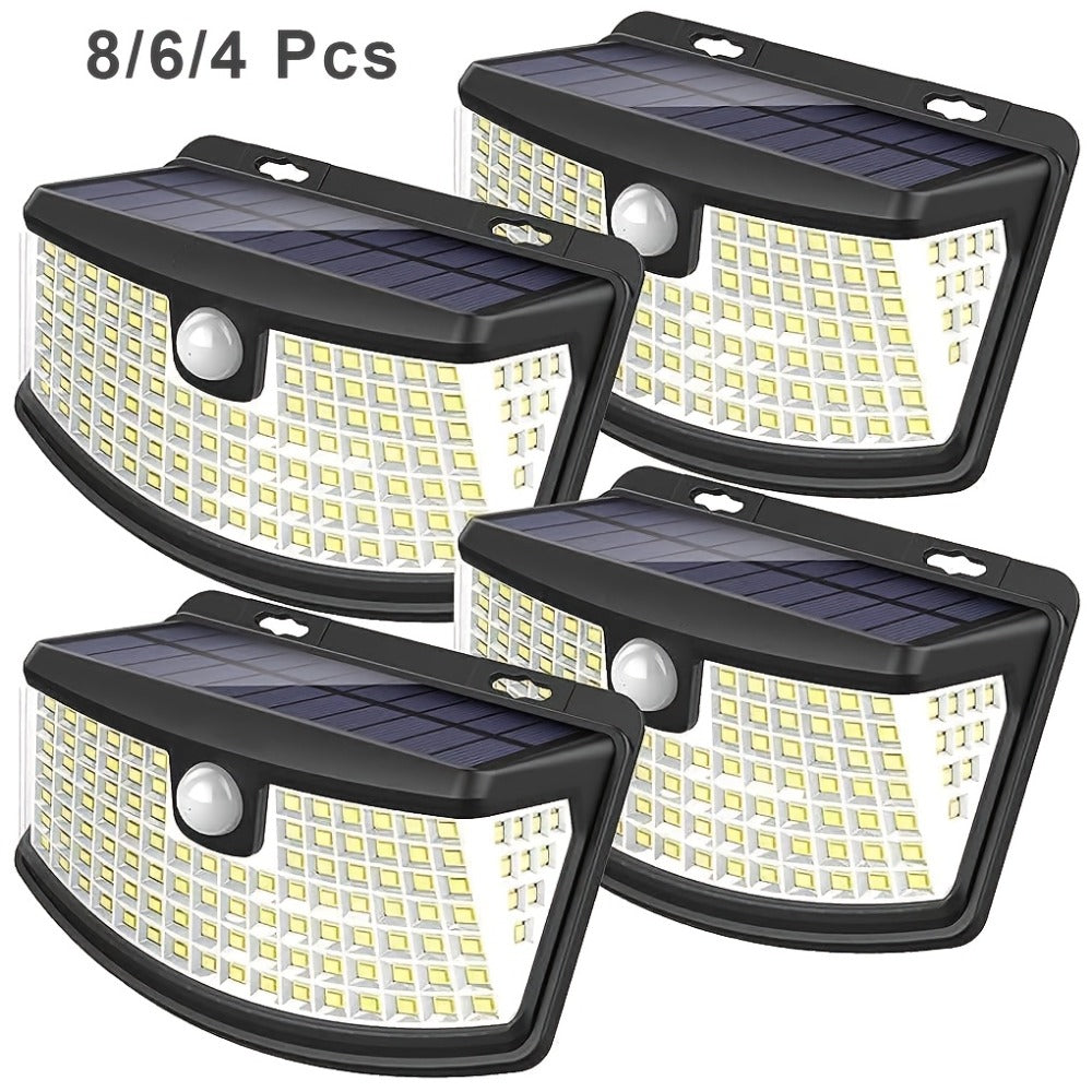 Solar Step Lights Outdoor 120 LED Motion Sensor, 270° Wide Angle Wall Light with 3 Modes, Solar Powered Stair Light for Pathway