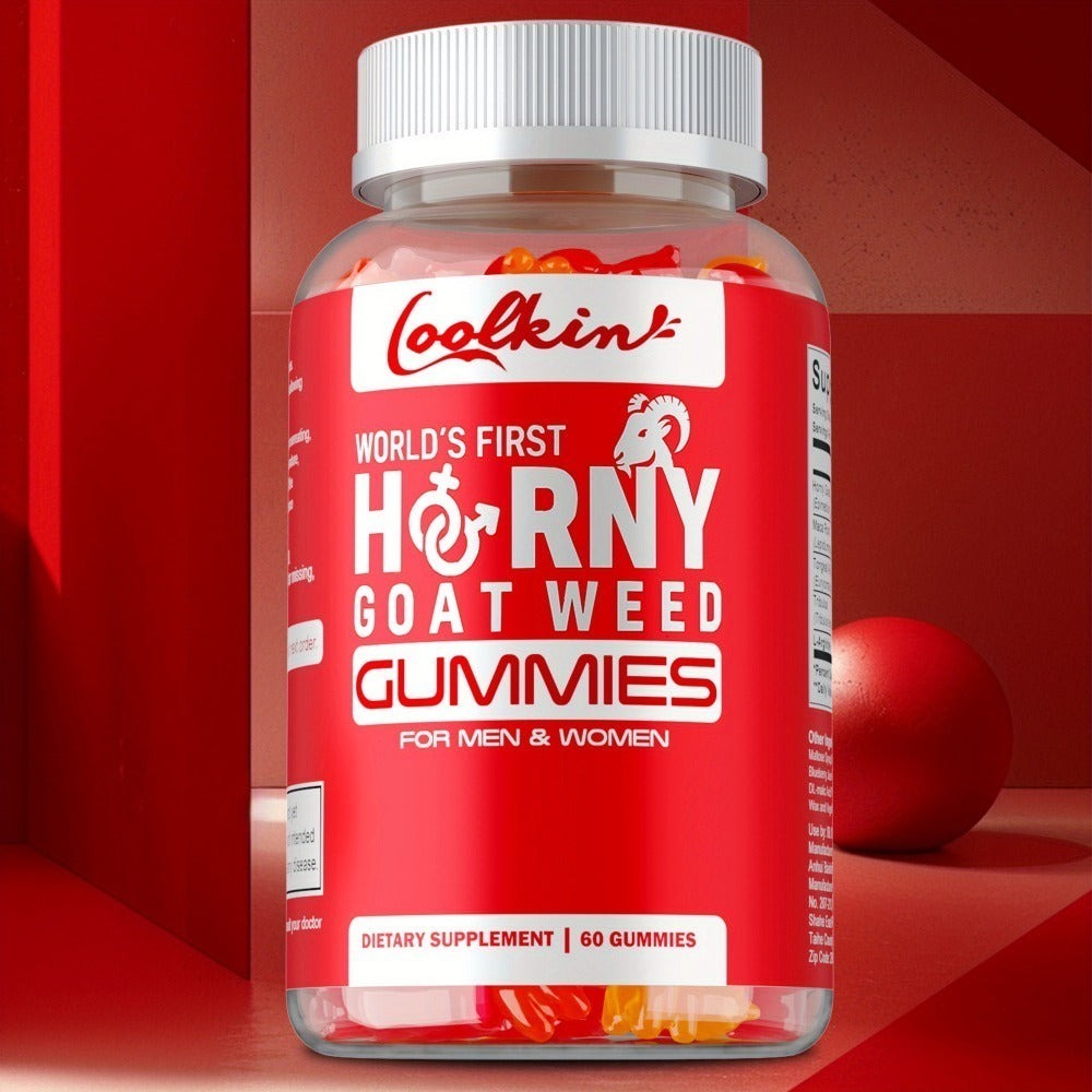 Horny Goat Weed Gummies with Maca Root Tongkat Ali Tribulus & L-Arginine, Men's Vitality & Energy Support Chewable Supplement