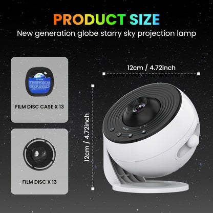 Galaxy Earth Projector Lamp 4K HD with 13 Film Cards Globe Night Light Projector for Bedroom for Entryways, Bedrooms and Living Spaces