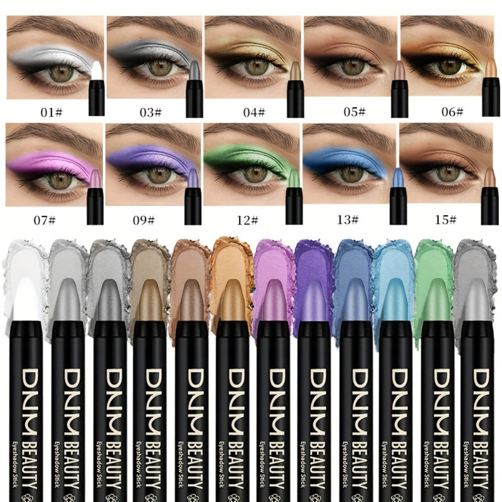 Smoky Eye Shadow Pen Set 10 Colors, Waterproof Rotating Eyeshadow Stick with Pearlescent & Matte Finishes