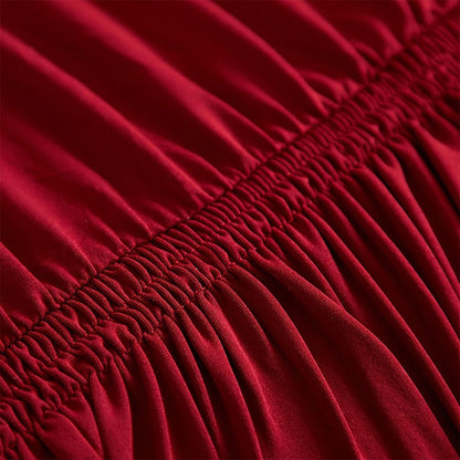 Sofa Cover Textured Skirted Full-Cover Slipcover with Elastic Stretch and Backing Detail for 3 or 4 Seats