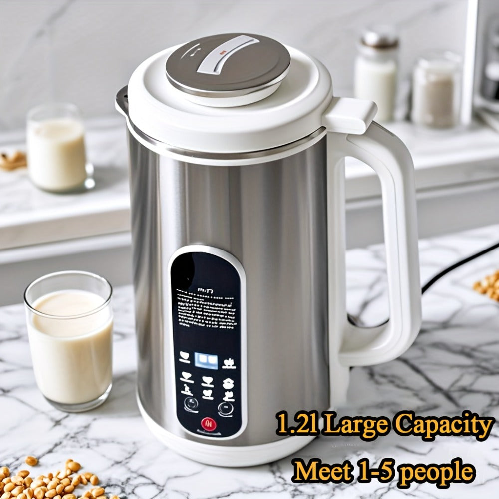 Soy Milk Maker Machine 40oz, 800W Stainless Steel Nut Milk, Soup & Juice Blender with Timer, Auto-Clean & Touch Control