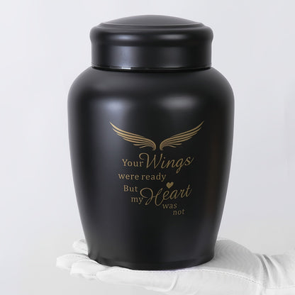 Cremation Urn for Human Ashes Large 8.5 Inch Stainless Steel Burial Urn for Adult Male Female