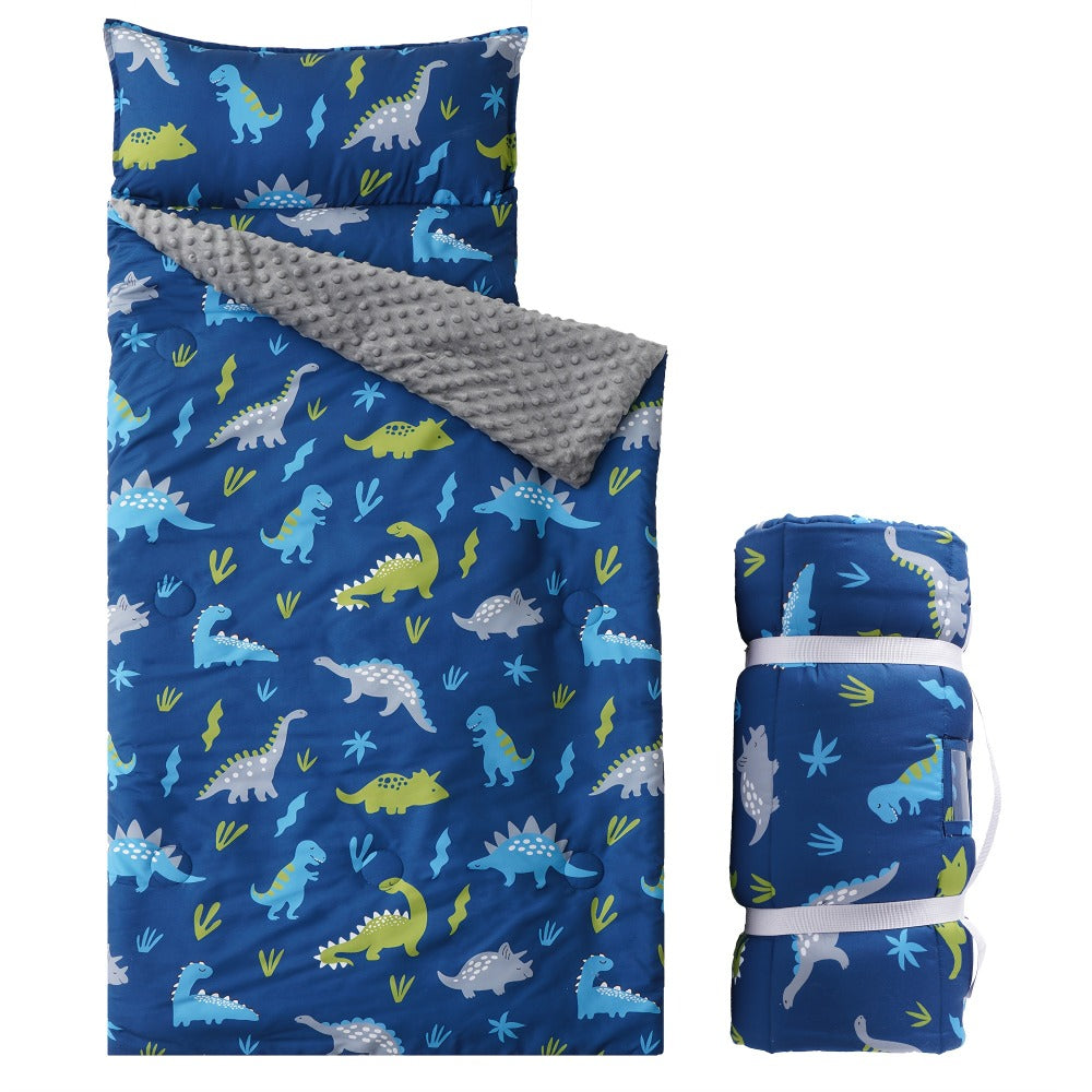 Kids Nap Mat Roll-Up Sleeping Mat for Daycare & Travel - 100% Polyester, Fun Prints for Entryways, Bedrooms and Living Spaces
