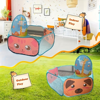 Giraffe Ball Pit Pop-Up Pool Tent with Basketball Hoop for Kids Indoor with the Listed Color, Size or Set Options for Everyday Use