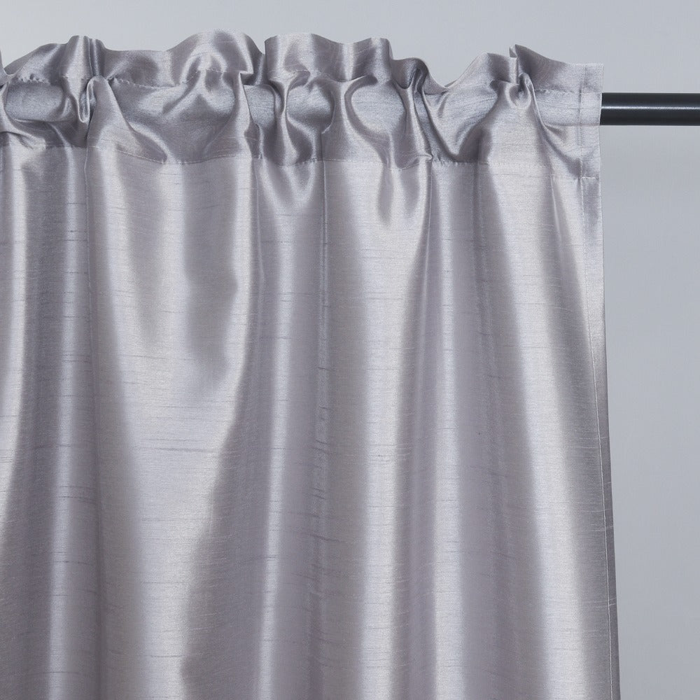 Three-Piece Faux Silk Window Curtain Set with Rod-Pocket Valance, Two 26 x 36-Inch Tiers and Eleven Colors