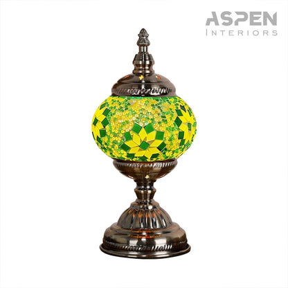 DIY Mosaic Lamp Kit Handmade Glass Table Lamp, Colorful Stained Glass Bedside Night Light with Antique Bronze Base