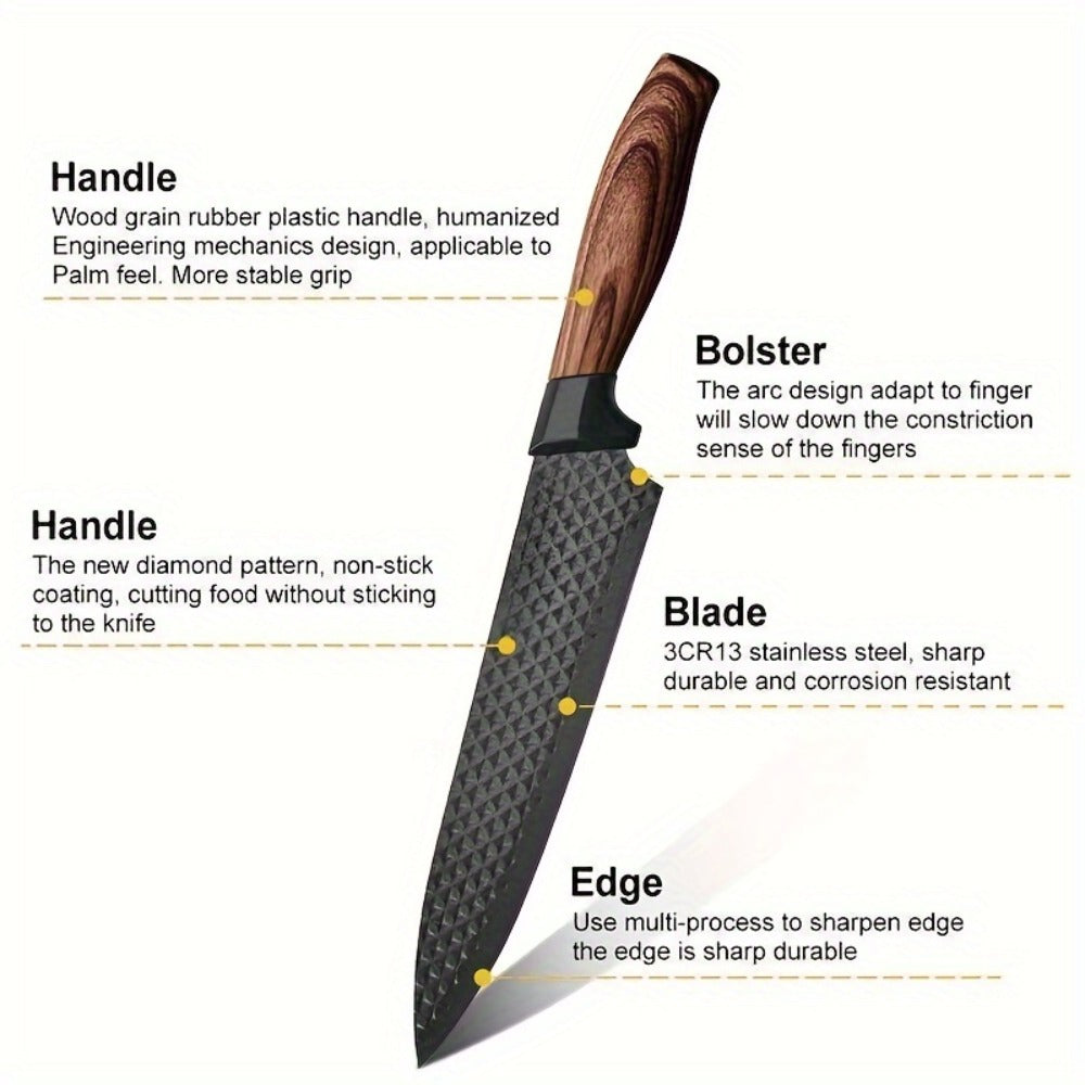 Kitchen Knife Set 6-Piece Professional Chef's Knife Set, High Carbon Stainless Steel Ultra-Sharp Blades