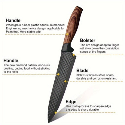 Kitchen Knife Set 6-Piece Professional Chef's Knife Set, High Carbon Stainless Steel Ultra-Sharp Blades