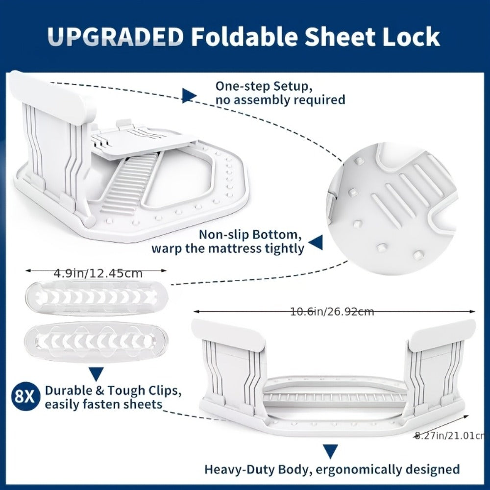 Bed Sheet Holder Straps – Heavy-Duty Mattress Sheet Grippers, No More Loose Bedding, Universal Fit for All Mattress Depths & Sheet Styles