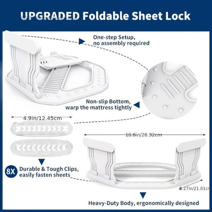 Bed Sheet Holder Straps – Heavy-Duty Mattress Sheet Grippers, No More Loose Bedding, Universal Fit for All Mattress Depths & Sheet Styles
