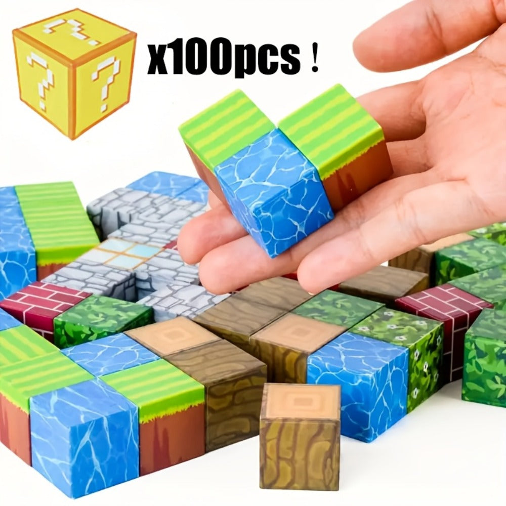 Magnetic Tiles 100pcs STEM Building Blocks Set for Kids, Educational Magnetic Construction Toys for Boys Girls Ages 3+