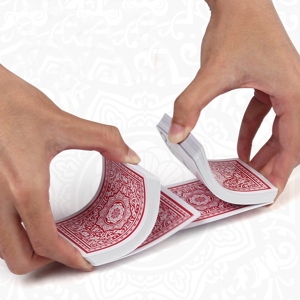 Ten-Deck Jumbo Index Playing Card Set with Five Black and Five Red Poker-Size Decks for Table Games