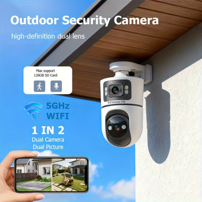 Security Camera 4K Dual-Lens Model with 2160P Video, Dual-Band WiFi, Color Night Vision and Tamper Detection