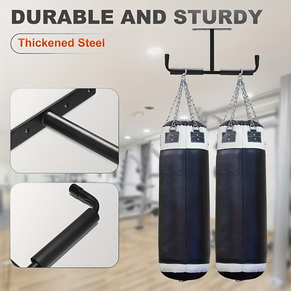 Ceiling Garage Storage Hook Rack, Overhead Ladder Hanger with Anti-Slip Foam, Space-Saving Ceiling Mount for Ladders