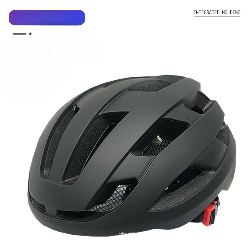 Bike Helmet Breathable with Night Warning Light – Unisex Road & Mountain Cycling Protective Cap | Adjustable Size L (21.26–24”) | Matte