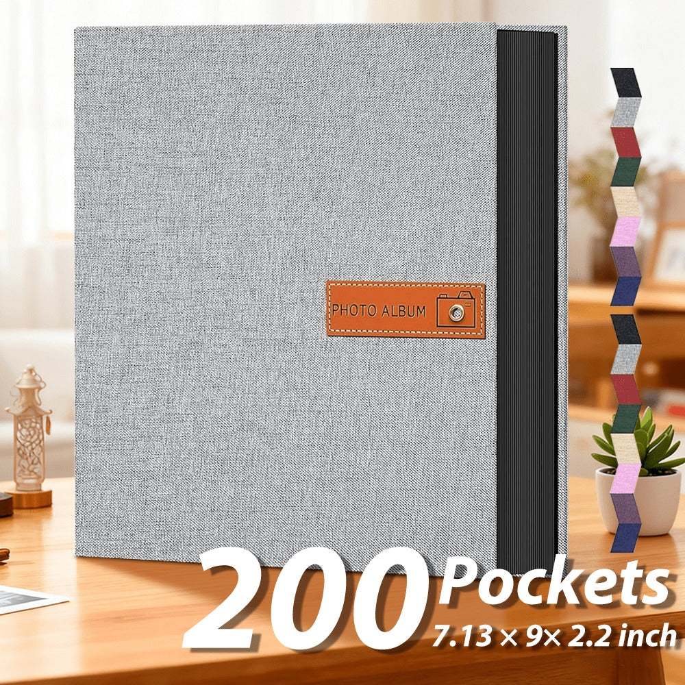 Photo Album 4x6 200 & 1000 Pockets with Label – Linen Hardcover Memory Book for Wedding, Baby, Travel, Anniversary