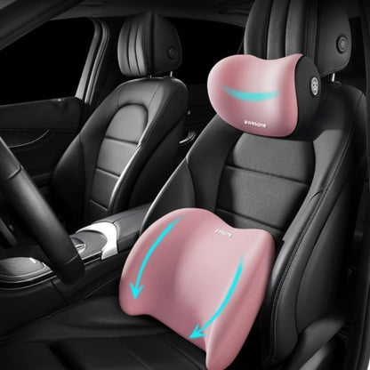 Car Lumbar Support Pillow & Neck Pillow Kit – Ergonomic Seat Cushion Set with Adjustable Strap for Back & Neck Pain Relief