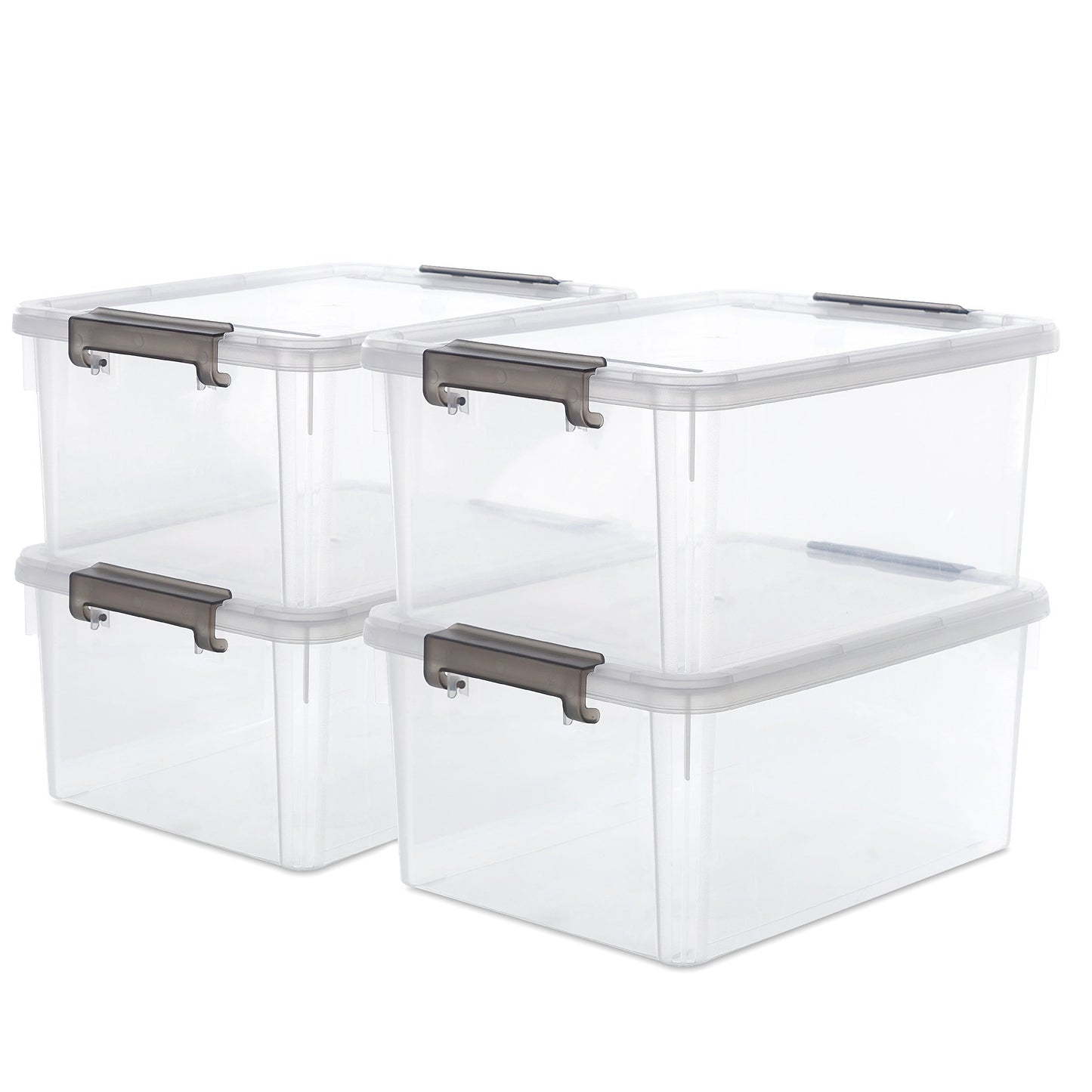 Plastic Storage Bins with Lids 4 Pack 17 Quart Stackable Clear Storage Containers for Home Cooking, Dining and Outdoor Meals