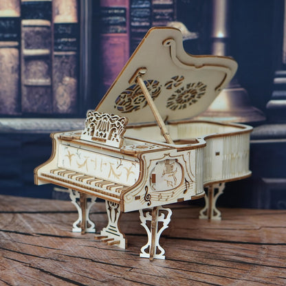 Piano Model Kit 3D Wooden Puzzle – Detailed Plywood Jigsaw Assembly, Musical Instrument Handcraft for Adults & Teens