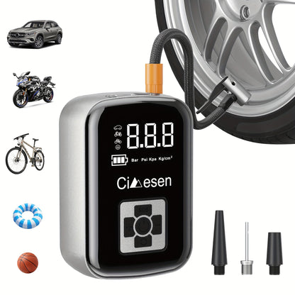 Portable Tire Inflator Air Compressor 150PSI 100W Cordless 4000mAh Digital Display 5 Modes USB-C Fast Charge for Car Motorcycle Bicycle Ball