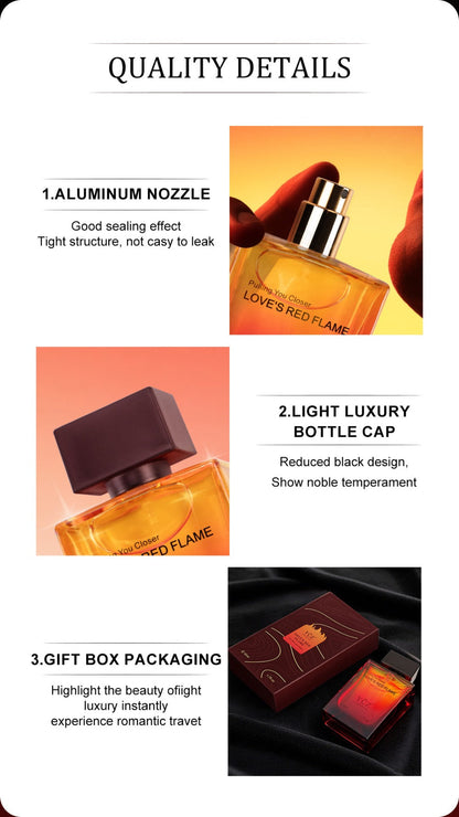 Cologne Eau de Parfum for Men YCZ LOVE'S RED 1.7 fl oz Spray with Red Glass Bottle and Box