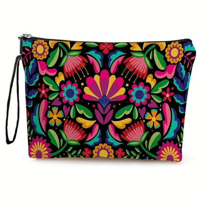 Makeup Bag Four-Piece Zipper Pouch Set in Floral or Animal Prints for Travel, Vanity and Everyday Beauty Storage