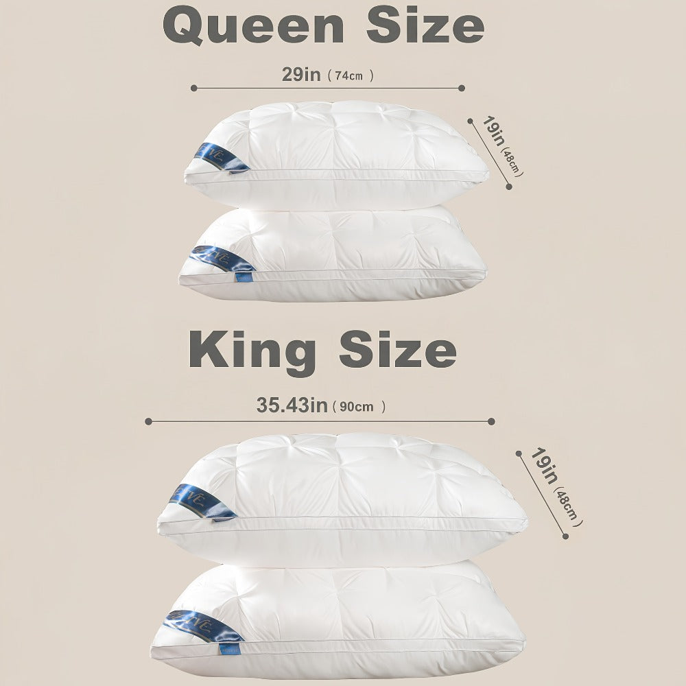Pillows 2 Pack Queen King Size – Luxury Hotel Quality Deep Sleep Neck Support Pillow High Fluffiness Soft Breathable Fabric All Season Bed