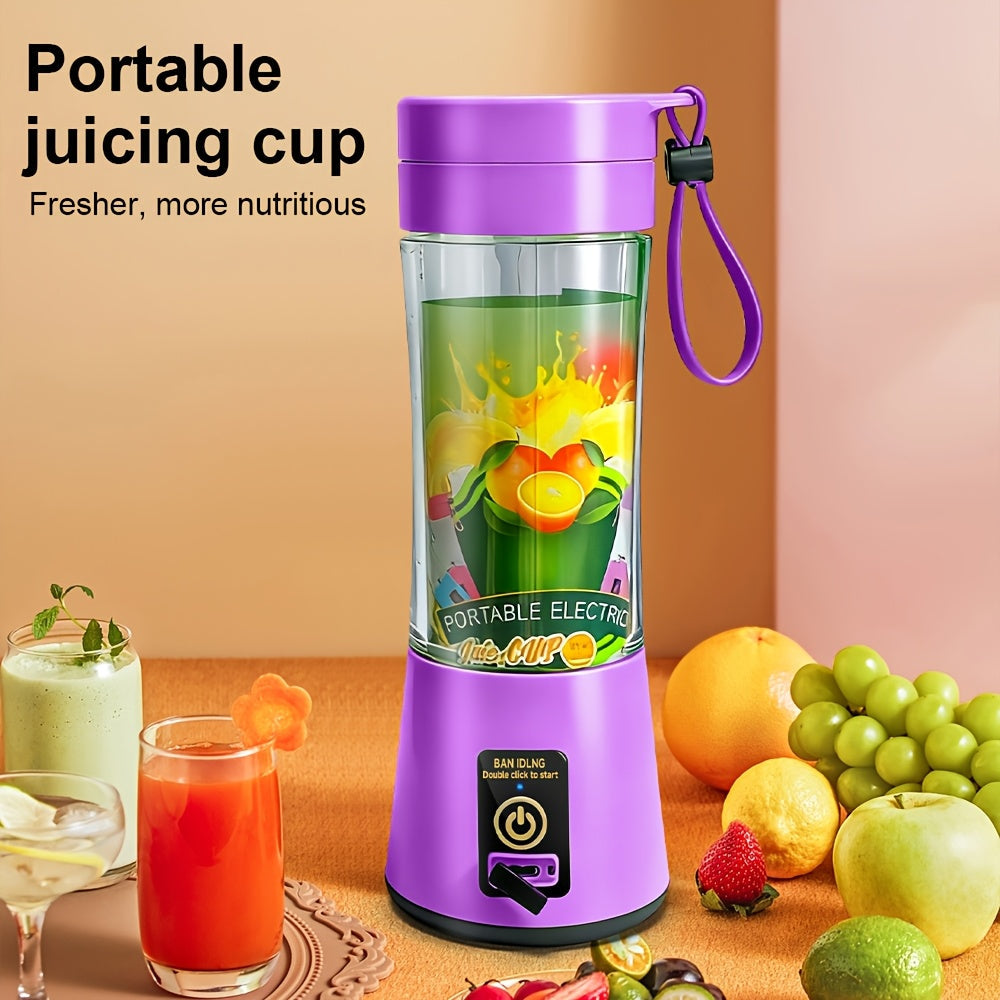 12.85-Ounce Six-Blade Slim Portable Blender Cup with Rechargeable Base and Five Color Options