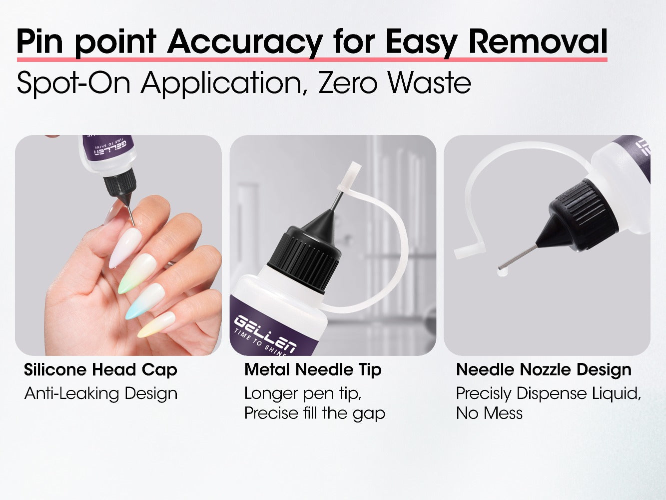 Nail Glue Remover 20ml Precision Needle Applicator Acetone Free – Fast Acting No-Mess Formula for Press On Nails Gel X Nail Tips Fake Nails